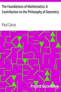 The Foundations of Mathematics: A Contribution to the Philosophy of Geometry