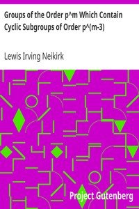 Groups of the Order p^m Which Contain Cyclic Subgroups of Order p^(m-3)